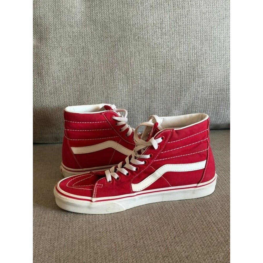 Vans Red White High Top Skate Shoes Men’s 8.5 Women’s 10
